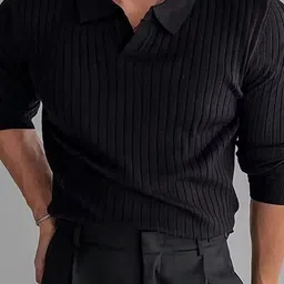 StyleCast x Revolte Men Self Design Polo Collar T-shirt-picture-41