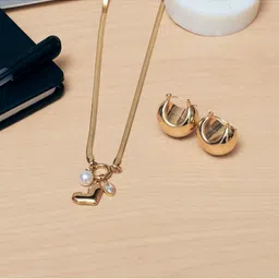 SALTY Stainless Steel Stone Studded & Beaded Jewellery Set image 5