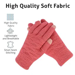 LOOM LEGACY Women Patterned Acrylic Winter Gloves image 5