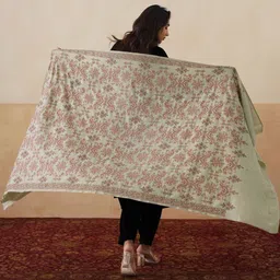 INCHING INDIA Women Ethnic Motifs Embroidered Shawl image 4