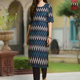 Moda Rapido Women Ethnic Motifs Printed Crepe Kurta-picture-34