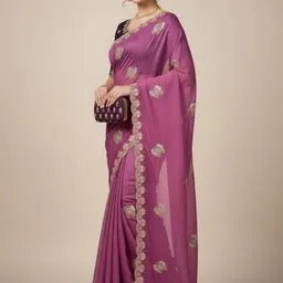 KALINI Embellished Embroidered Pure Georgette Heavy Work Saree-image-47