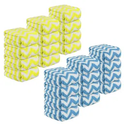 Kuber Industries Yellow 24 Pieces Printed Super Absorbent 250 GSM Microfibre Face Towels image 1