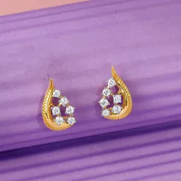 GIVA Wmen 18KT Gold Whisper Drop Lab Grown Diamond Studs-picture-35