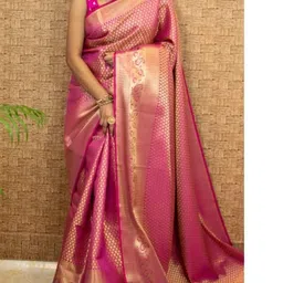 FLUXUS Ethnic Motifs Woven Design Zari Banarasi Saree image 5