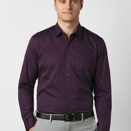 Peter England Floral Printed Spread Collar Long Sleeves Formal Cotton Shirt-picture-26