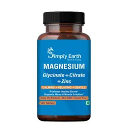 Simply Earth Magnesium Complex Supplements | 120 Veg Tablets With Magnesium Glycinate; Citrate; Oxide & Added Zinc - Promotes Healthy Bones; Supports Nerve & Muscle Function-image-46