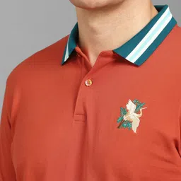 Louis Philippe Sport Men Printed Polo Collar Slim Fit T-shirt image 4