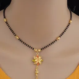 Ramdev Art Fashion Jwellery Brass Gold Plated Mangalsutra image 3