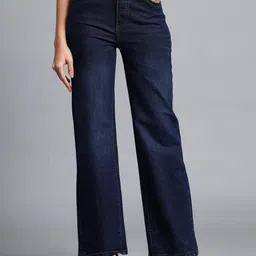HERE&NOW Women Straight Fit Mid-Rise Heavy Fade Jeans-picture-45