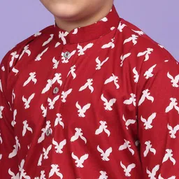 KRAFT INDIA Boys Abstract Printed Mandarin Collar Straight Kurta image 4