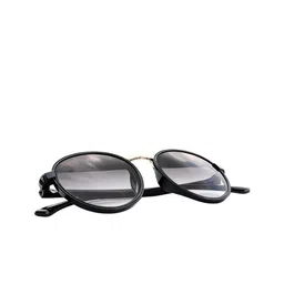 Jiebo Men Black Lens & Black Round Sunglasses with image 4