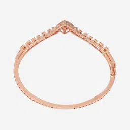Kushal's Fashion Jewellery Rose Gold-Plated Cubic Zirconia-Studded Party Kada Bangle image 4