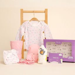 Moms Home Infants Pack Of 7 Printed Pure Organic Cotton Baby Apparel Gift Set-picture-40