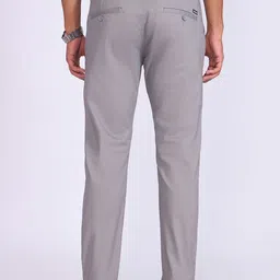 Espanshe Smart Casual Essentials Men Smart Skinny Fit Low-Rise Cotton Formal Trousers image 4