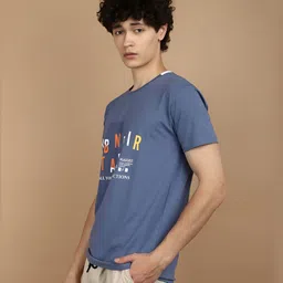 V-Mart Men Typography Printed Round Neck Cotton T-shirt image 4