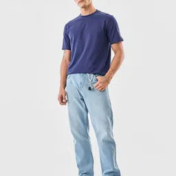 Snitch Men Light Blue Mid-Rise Baggy Jeans image 2