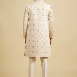 Manyavar Embroidered Work Mandarin Collar Sherwani Set image 3