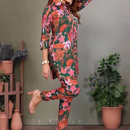 Moda Rapido Printed Three-Quarter Sleeves Pure Cotton Tunic With Trouser image 5