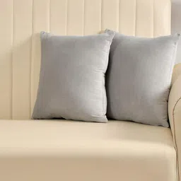 Yellow Weaves Grey 2 Pieces Velvet Square Cushion Covers-picture-25