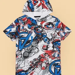 Pantaloons Junior Boys Graphic Printed Hood Cotton T-shirt-image-13
