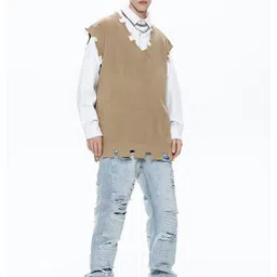 StyleCast x Revolte Men Cable Knit Longline Sweater Vest image 3