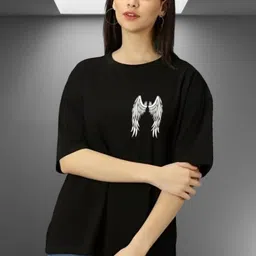 Moda Rapido Graphic Printed Round Neck Short Sleeves Oversize T-shirt image 4