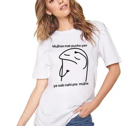 VLAM Women Printed Raw Edge T-shirt-image-26