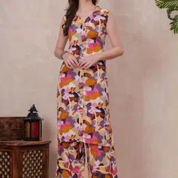 OH MI DIOS Printed V-Neck Kurta with Palazzos image 4