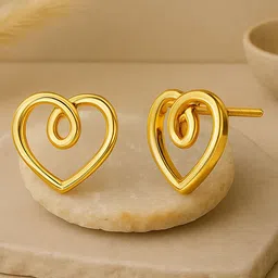 KISNA DIAMOND AND GOLD JEWELLERY Women Twirl Heart 18KT Gold Earring -2.2 g-image-21