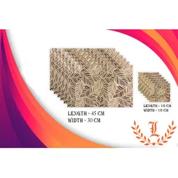 LaVichitra Gold Pack of 12 Printed Table Placemats image 3