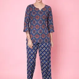 ETC Women Floral Printed Pure Cotton Night suit-picture-25