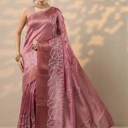 Libas Printed Ethnic Motifs Zari Saree-image-57