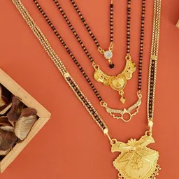 Bhanu diam Gold-Plated Brass Mangalsutra-picture-13