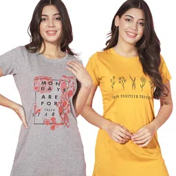 TRENDY WORLD Adults-Women Grey Tshirts-image-39