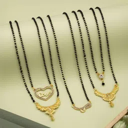 Bhanu diam Gold-Plated Brass Mangalsutra-picture-38