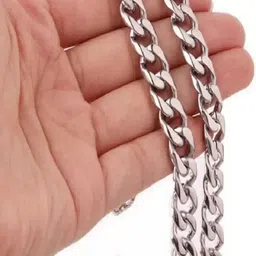 P R Production Men Silver Link Chain image 4