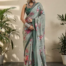all about you Floral Printed Block Print Saree-picture-22