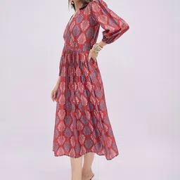 all about you Print Fit & Flare Midi Dress image 4