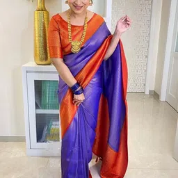 Moda Rapido Woven Design Zari Art Silk Handloom Banarasi Saree image 2