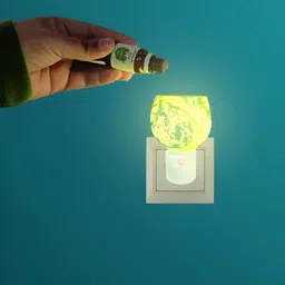 PEEPALCOMM 3Pc Yellow & White Marble-Printed Electric Aroma Oil Diffuser With Scented Oil image 2