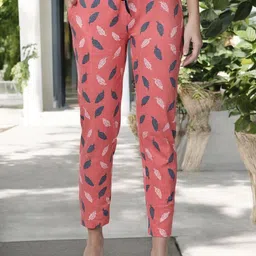 Kryptic Pack Of 2 Printed Cotton Mid-Rise Relaxed Fit Lounge Pants image 4