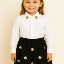 ZIP ZAP ZOOP Girls Embellished Shirt with Skirt-picture-23