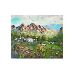 Inephos Green & White Floral and Botanical Printed Canvas Wall Art-picture-13