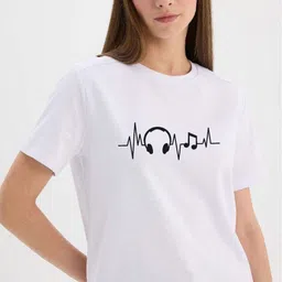 LAUREN ADAMS Women Graphic Printed Round Neck Pure Cotton T-shirt-image-98