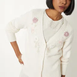 max Women Floral Embroidered V-Neck Long Sleeves Cardigan-image-71