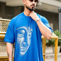 AUSK Graphic Printed Round Neck Drop-Shoulder Sleeves Oversized Cotton T-shirt-picture-35