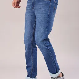 V-Mart Men Regular Fit Mid-Rise Light Fade Stretchable Denim Jeans image 5