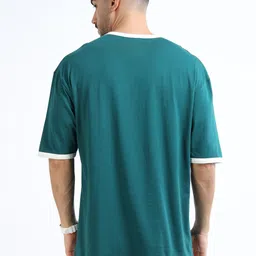 Kook N Keech Blue & Green Graphic Printed Drop-Shoulder Sleeves Cotton T-shirt image 4