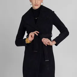 LURE URBAN Women Regular Fit Belted Spread Collar Long Sleeves Winter Overcoat-image-15